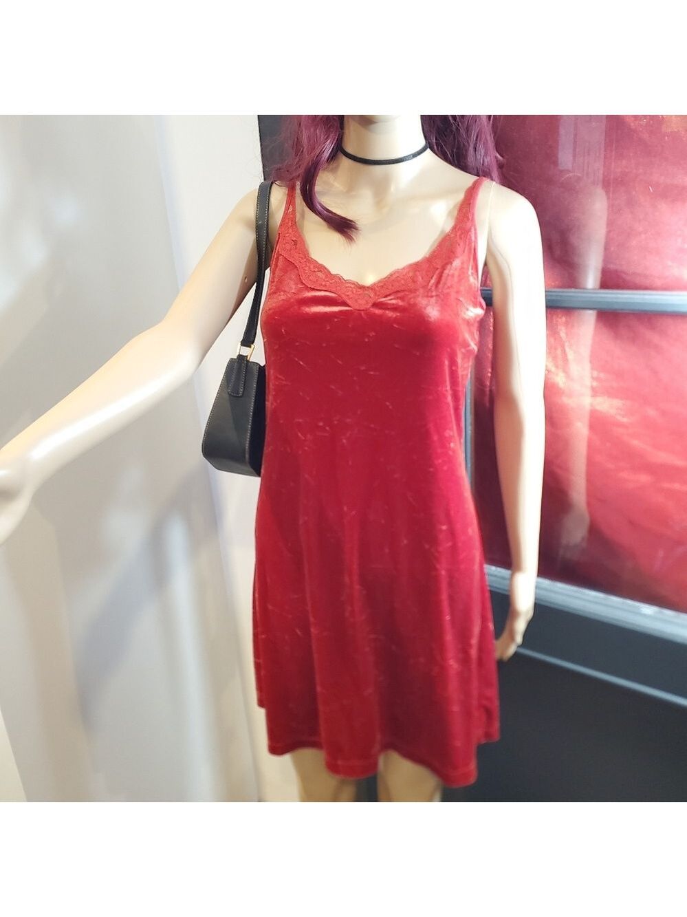 Red Velvet Slip Dress